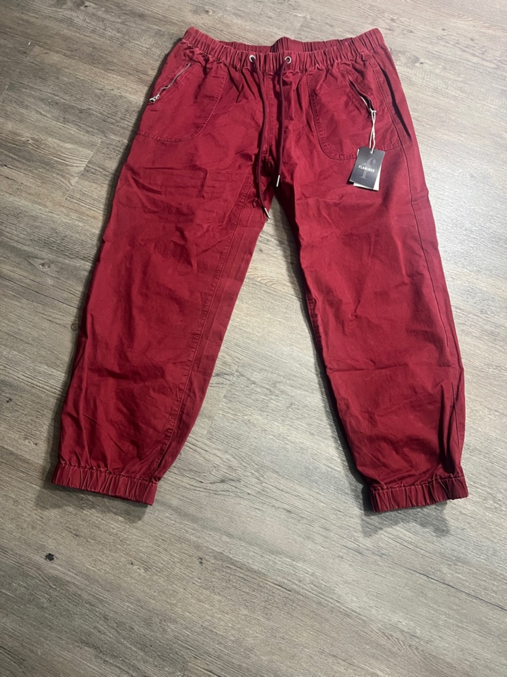 Flamingo Urban Men's Red Elastic Cuff Joggers